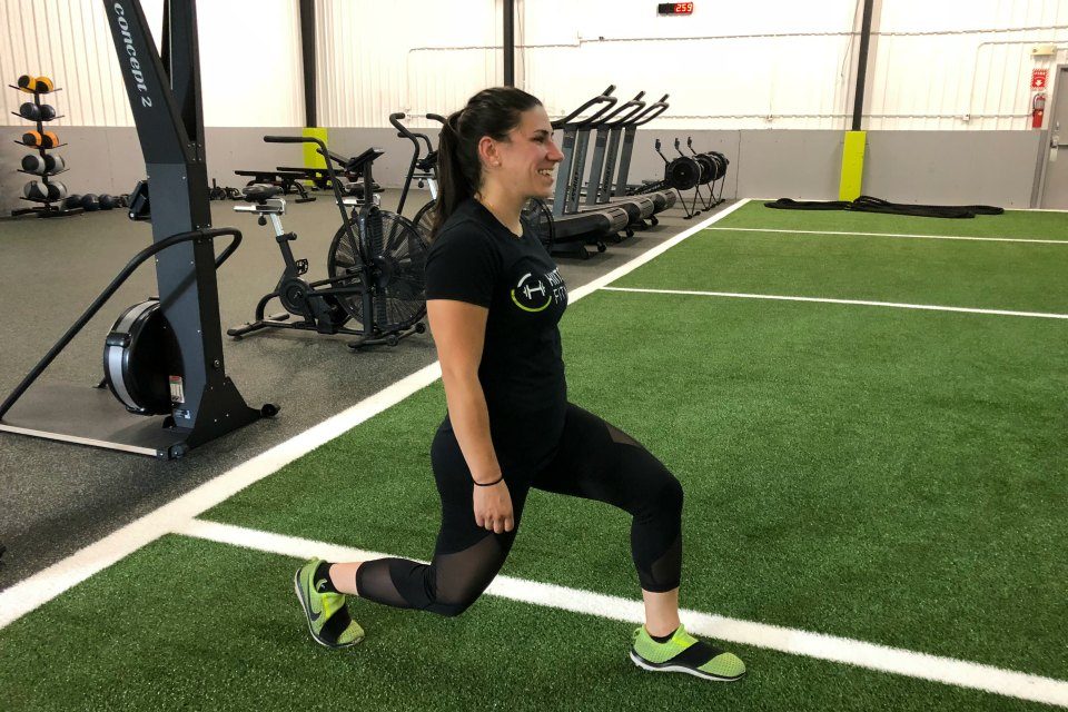 fitness woman doing lunges
